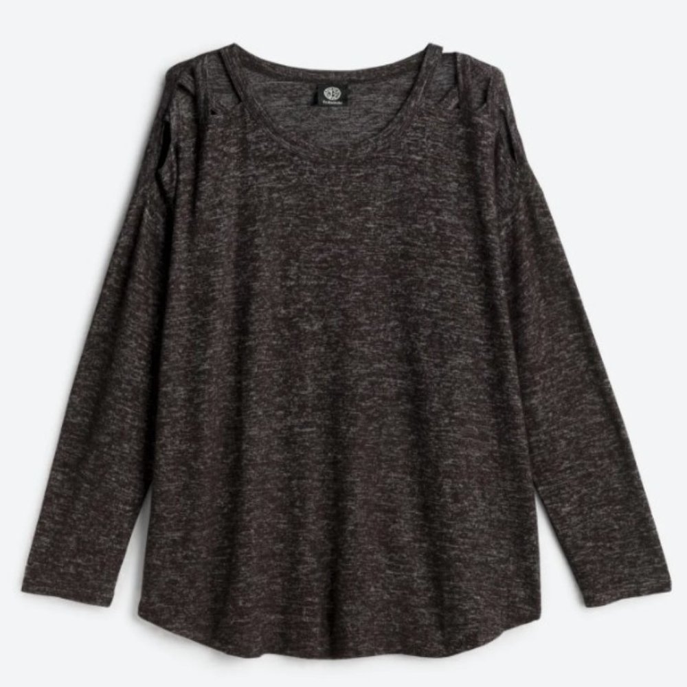 Sweater top - Lattice shoulder cozy top